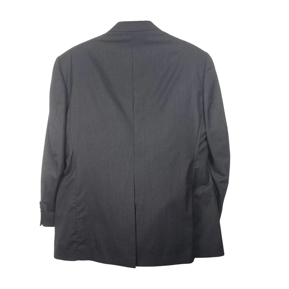 Hart Schaffner Marx 2pc Business Suit Pinstripe 44R Gray Wool Professional VTG